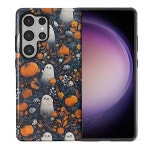 (DS-MV65) 갤럭시 S25 울트라용 플리브로 케이스, 긁힘 방지 전신 커버 충격 슬림 디자인 PC 하드 쉘 및 실리콘 내부 범퍼 - 할로윈 고스트 펌킨... 