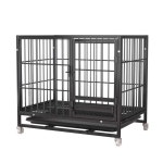 애견 철장 대형견 펫 케이지 견사 강아지철장 울타리 블랙 61x43x57 : 플라이몰6