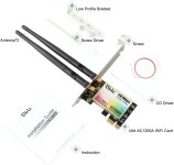 Ubit PC WiFi 카드 11AC1200A 최대 1200 Mbit /s 무선 듀얼 밴드 기가비트 WLAN 어댑터 데스크톱용 PCIe /PC 게이밍 AC1200A : 조이... 