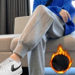 여성 기모 조거팬츠 플리스 안감 겨울용 루즈핏 편안한 착용감 캐주얼 스웻팬츠 9부 : 다파라쏭