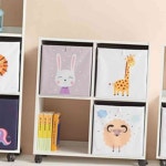 뚜기쩡이 H6313 2단 4칸 바퀴형 심플책장 낮은거실책장 : 뚜기쩡이