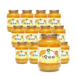농협 고흥 플러스 꿀 유자차 2kg 12병 국내산 목 건강 액상차 : 프롬포유