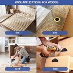 목재용 178개 나사산 인서트 1 /4 -20 5 /16 -18 3 /8 -16 10사이즈 탄소강 키트 가구용 3PCS 육각 렌치가 포함된 소켓 나사 모음 : ALL픽