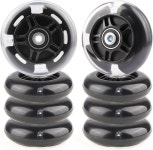 글레이더 인라인 스케이트 휠 및 초급 스케이트를 위한 ABEC-7 베어링이 장착된 85A 실내 실외 교체 조명 8팩(블랙 80mm) 64mm Blue... 