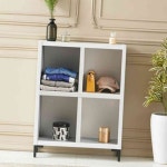 뚜기쩡이 H6751 4칸 다용도 수납장 840 오픈수납장 거실정리장 정리가구 : 뚜기쩡이