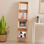 뚜기쩡이 H6771 삼나무 4단 잡지꽂이 395 잡지진열대 브로슈어거치대 리플렛진열대 : 뚜기쩡이