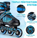 소녀와 소년을 위한 로타이 조절 가능한 인라인 스케이트 청소년 성인 여성과 남성을 재미있는 조명 초보 롤러 블레이드 야외 및 실내... 