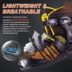 소년 소녀를 위한 PAPAISON 인라인 스케이트 청소년 여성 및 남성을 초급 조절 가능한 조명 롤러 u2026 Yellow & Black Large - Youth... 