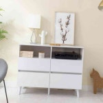 뚜기쩡이 G1170 3단 수납 거실장 1180 티비장식장 모듈가구 TV거실장 : 뚜기쩡이