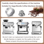 원뿔형 그라인더 버 세트 교체용 브레빌 커피 버(1926년 이전 Pdc) 핏 에스프레소 Bes980 /870 /875 /876 /878 머신 부품 별 모양 내구성이... 
