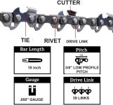 10인치 레밍턴 전기톱 체인 블레이드 39DL 108526-01 106890-02 폴 톱 프루너 교체 : 블루배리마켓