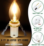 빌리지 라이트 코드 장착 C7 LED 전구 E12 소켓 교체 액세서리 클립 하우스 디스플레이 홀리데이 장식용 스위치 플러그 장착(화이트) 8 : 배리... 