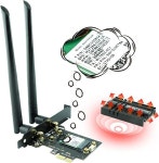 Ubit PC WiFi 카드 11AC1200A 최대 1200 Mbit /s 무선 듀얼 밴드 기가비트 WLAN 어댑터 데스크톱용 PCIe /PC 게이밍 AC1200A... 