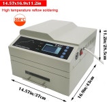 EQCOTWEA 110V 리플로우 오븐 자동 납땜 스테이션 306x322 지능형 적외선 히터 기계 PCB SMT용 열풍 4롤 고온 저항 테이프 : 엘르비원