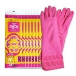 태화 고무장갑 중 M 선밴 분홍 x 10개 태화 고무장갑 중 M 선밴 미색 x 10개 : 씨유니