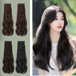 3개 여성용 여성 똑딱이 가발 롱웨이브 헤어피스 간편한 자연스러운 패션용 다양한 스타일 : 스토어데일리