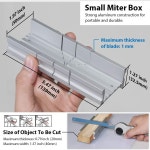 FIRSTINFO H5441 금속 알루미늄 마이터 박스 9.8인치 수동 톱용 미터 3개 절단 각도 및 고정 나사 포함 Small Mitre Box : 블루배리마켓