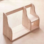 뚜기쩡이 H6924 고무나무 3칸 책꽂이 600 낮은책장 원목책장DIY : 뚜기쩡이