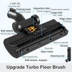 1-1 /4인치 터보 브러시 진공 액세서리 1.25인치 샵백 캐니스터 범용 습식 건식 바닥 헤드 부착 카펫 구역 러그 하드플로어(터보 브러시)에서... 