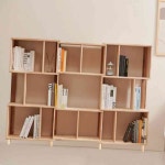 뚜기쩡이 H6893 고무나무 3단 원목발 와이드 책장 세트 수납책장 피규어수납장 : 뚜기쩡이