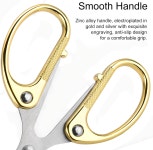Jaasuee 프리미엄 4.72인치 올 스테인리스 사무용 가위 원단 공예품 및 일반용 초단 다목적 금과 은 금+은 J5062 : 슈머프리