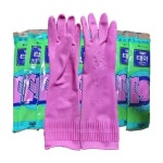 태화 고무장갑 꽃밴 핑크 대 L 10켤레 주방 설거지 천연 라텍스 고무 장갑 분홍색 : 씨유니