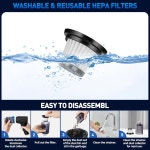 고출력 브러시리스 20 000PA 미니 핸드헬드 클리너 다기능 노즐 8개와 교체 가능한 필터 2개 사무실 102pro-20 000Pa-Black : 노바앤코스토어