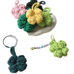 DIY 키트 이니셜 커스텀 네잎 클로버 양말목 키링 만들기 [6종 제로웨이스트 업사이클링 비즈 양말 공예] : 아우로마르