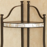 터치 오브 클래스 카프리사 메탈 및 카피즈 쉘 코너 벽 선반 - 블랙 보리 침실 거실 욕실 사무실 게임룸을 위한 모던 홈 데코 장신구 보관함... 