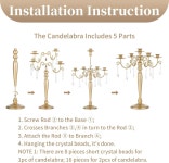 iqi 웨딩 캔델라브라 테이블 센터피스: 캔들스틱용 5암 - 크리스마스 약혼 생일 파티 이벤트용 골드 캔들 홀더 2종 세트 1 pc Gold : 쭌이템