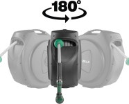 접이식 정원 호스 릴 65피트 + 6피트 5인치/8인치 내구성 있는 벽걸이 워터 180° 회전 브래킷 9개의 패턴 분무기 리더 부드러운 자동... 