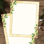 훌륭한 논문들! 폴링 홀리 임프린터블 문구류 8.5인치 x 11인치 80팩 (2015049) Falling Holly Letterhead 25 count : 준이템