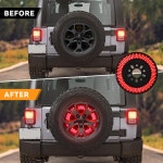 BORDAN 지프 랭글러 JK JKU 3rd 브레이크 라이트용 스페어 타이어 라이트 업그레이드 360 LED 슈퍼 브라이트 리어 플러그 앤 플레이 휠... 