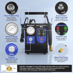전동 브레이크 블리더 키트 110V 유체 교환기 0.7~2.5바 진공 압력 1인용 공압 추출기 도구 52mm 마스터 실린더 어댑터 및 1L 폐유 병 포함... 