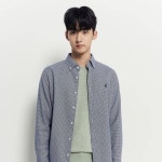 법인파멘팜 | [백화점 정품] 25FW 빈폴 멘 [FW25]브러쉬드 하운드투스 셔츠 - 블루 :BC5964C20P : 바로팜89