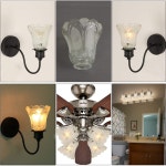 Anmire 2팩 투명 프로스트 플라워 유리 그늘막 벨 모양 조명기구 교체용 글로브 또는 천장 선풍기 라이트 샹들리에 월 스콘스 G0015용 2... 