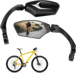 핸들바 자전거용 회전 조절 가능한 HD 백미러 360 광각 케미모토 바이크 미러 : GOOD-Price