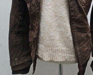 PROMOD JAPAN 가죽 자켓 여 44/55 J5975 : 스카이빈티지