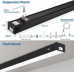DAKASON 4피트 연결 가능한 LED 선형 조명 40W 당구장 테이블 사무실용 상업용 기구 창고용 튜브 4개 3CCT 디밍 가능 1팩 : 소레마