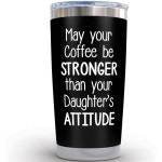딸이 아빠에게 드리는 생일 선물 - 아빠의 커피가 딸의 까칠한 태도보다 더 진하길 20온스 블랙 텀블러, 아버지날  Daughters Attitude... 