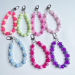 스마일 비즈 스트랩 7종 버즈케이스 골프 가방스트랩 키링 핸드폰줄 고리 팔찌 핸드폰 운동 : 유스티