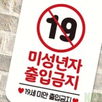 NP2 미성년자 출입금지 19세 알림판 화이트 출입금지안내판 시설안내판 : 니편2