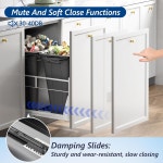 인스퓨터 더블 40QT 캐비닛 아래 쓰레기통 꺼내기 싱크대 키트 아래의 무거운 작업 주방 세탁을 위한 소프트 클로즈 슬라이드 포함 최소... 