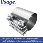 다이앤루이 2 버트 조인트 스테인리스 스틸 클램프 밴드 배기 시스템용 유니버설 확장 장착 2.75 : 탑링크마켓