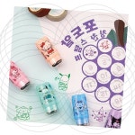 만년스탬프 사각형 캐릭터 칭찬도장 어린이 학습용 교사용 유치원 초등학교 스탬프패드 불필요 자동잉크 : 투민즈보따리