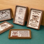 파스텔클레이 5개입 미니어처 빈티지 커피 레터링 액자 쟁반 : 파스텔클레이