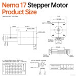 YEJMKJ 네마 17 스테퍼 모터 2상 1.8 u200C° u200C 0.84Nm(118.95온스·인치) 고토크 바이폴라 60mm 2.3A 1.1ω 4와이어 샤프트 24mm φ... 