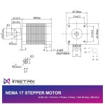 iMetrx 1PCS 네마 17 스테퍼 모터 42x38mm 17HS4401 1.5A-3.8V 2상 4선 1.8도 크리얼리티 CR-10 10S 엔더 3D 프린터용 42-23 1 : 이든바레