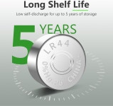 LR44 알칼라인 배터리 40개입 L1154F A76 AG13 357 303 SR44 1.5V 전자 기기용 프리미엄 버튼 코인 셀 장시간 사용 : 디에이치몰-0