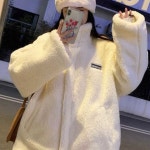 여자 오버핏 플리스 점퍼 겨울 아우터 스타일링 코디 : 쏠쏠스